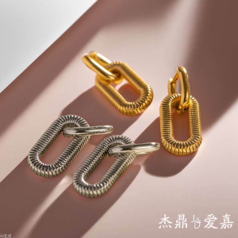 European and American ins new exaggerated 18K gold-plated stainless steel chain earrings jewelry high trend fashion earrings wholesale