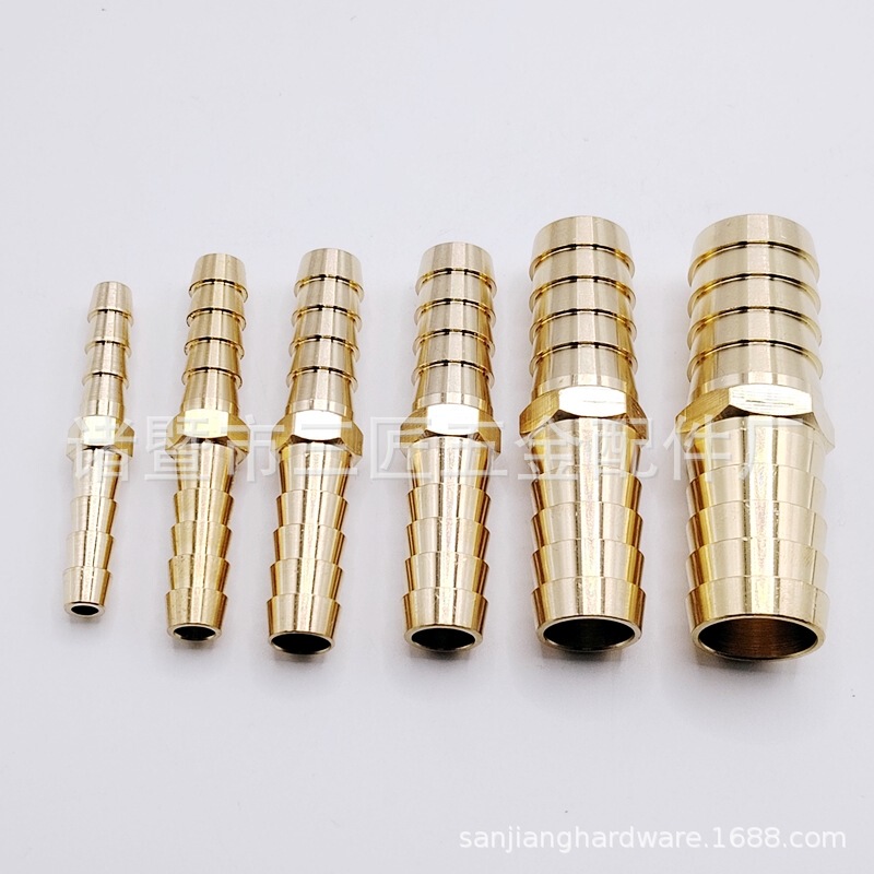 Brass Double-Headed Pagoda Connector 4 Points 1/ 2inch Water Pipe Trachea Hose Straight-Through Adapter Double Water Nozzle