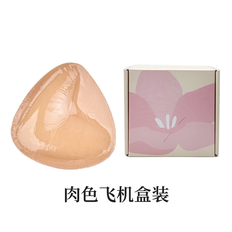 クロスボーダー三角形型厚手シリコン胸パッド、小胸を大きく見せる、女性用プッシュアップ水着・タイツ用両面粘着胸パッド|undefined