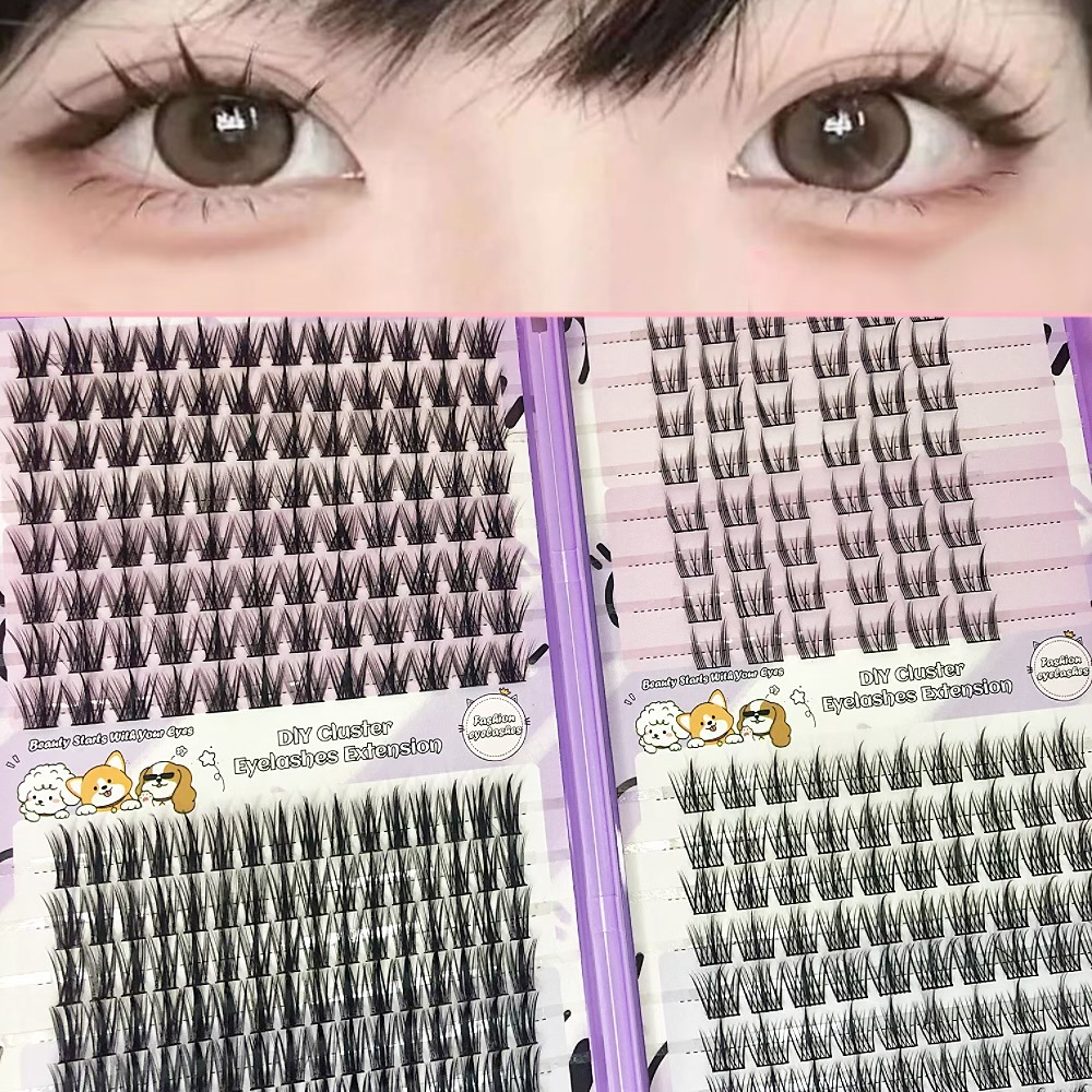 Serie de pestañas postizas transfronterizas Libro de pestañas de comercio exterior Pestañas postizas en inglés completas Pestañas postizas de gran capacidad, pelo segmentado de un solo racimo