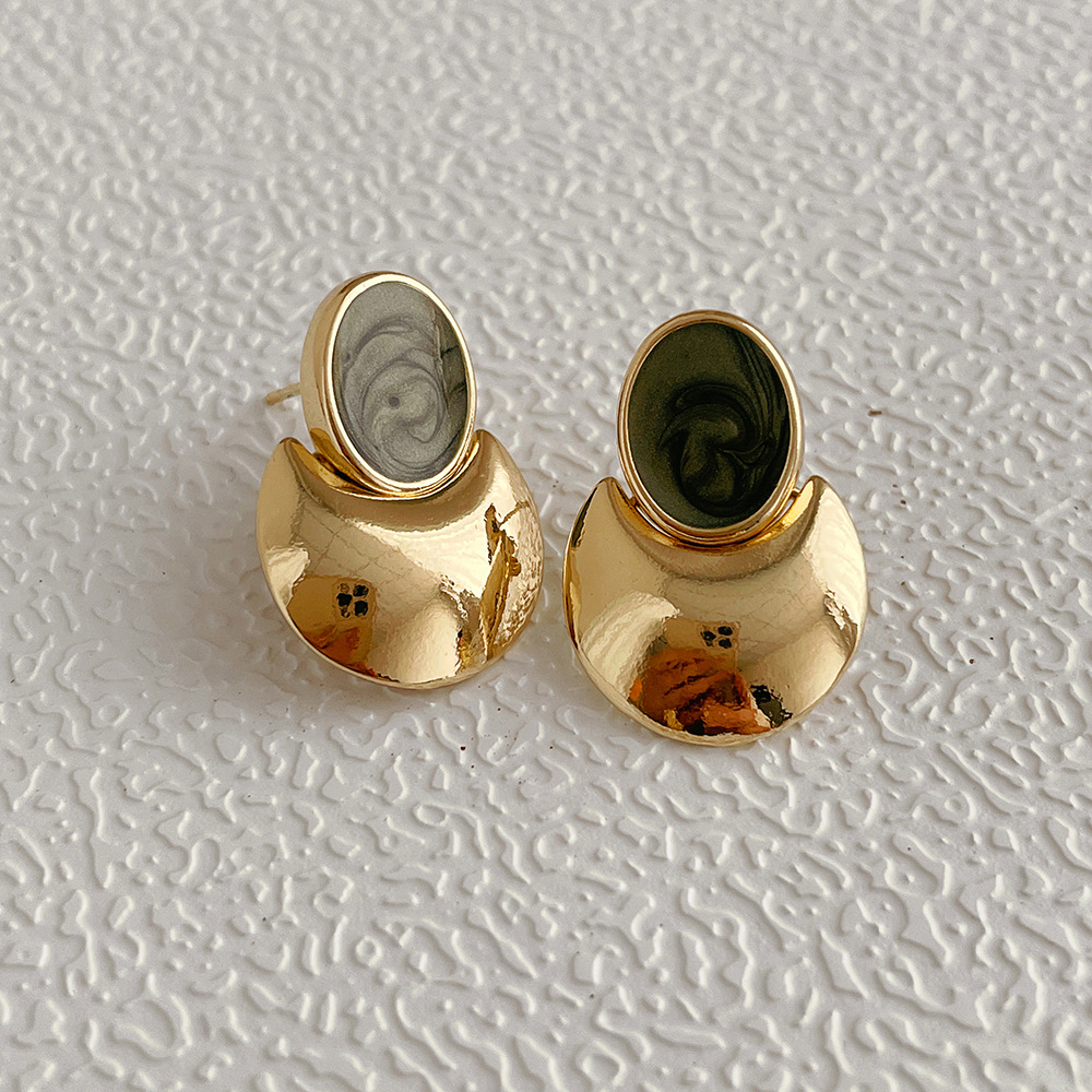 Fashion Round Copper Drop Earrings 1 Pair