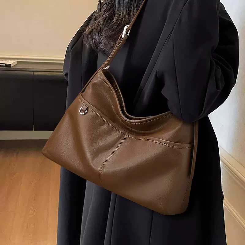 托特包包女式2025新款女包秋冬真皮百搭腋下包大容量单肩斜挎包