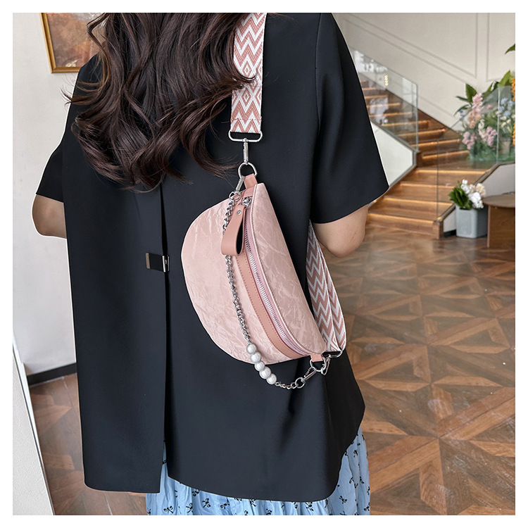 750g Weight Nylon Lining Material Zipper Closure Type Single Shoulder Strap Strap Type Crossbody Bag Bags Type Casual, Holiday Occasion Pu Leather Material Solid Color Pattern All Seasons Season Women's Gender Vintage Style, Streetwear Style Dumpling Shape Shape Medium Size Women's Vintage Style Streetwear Solid Color Pu Leather Waist Bags 8