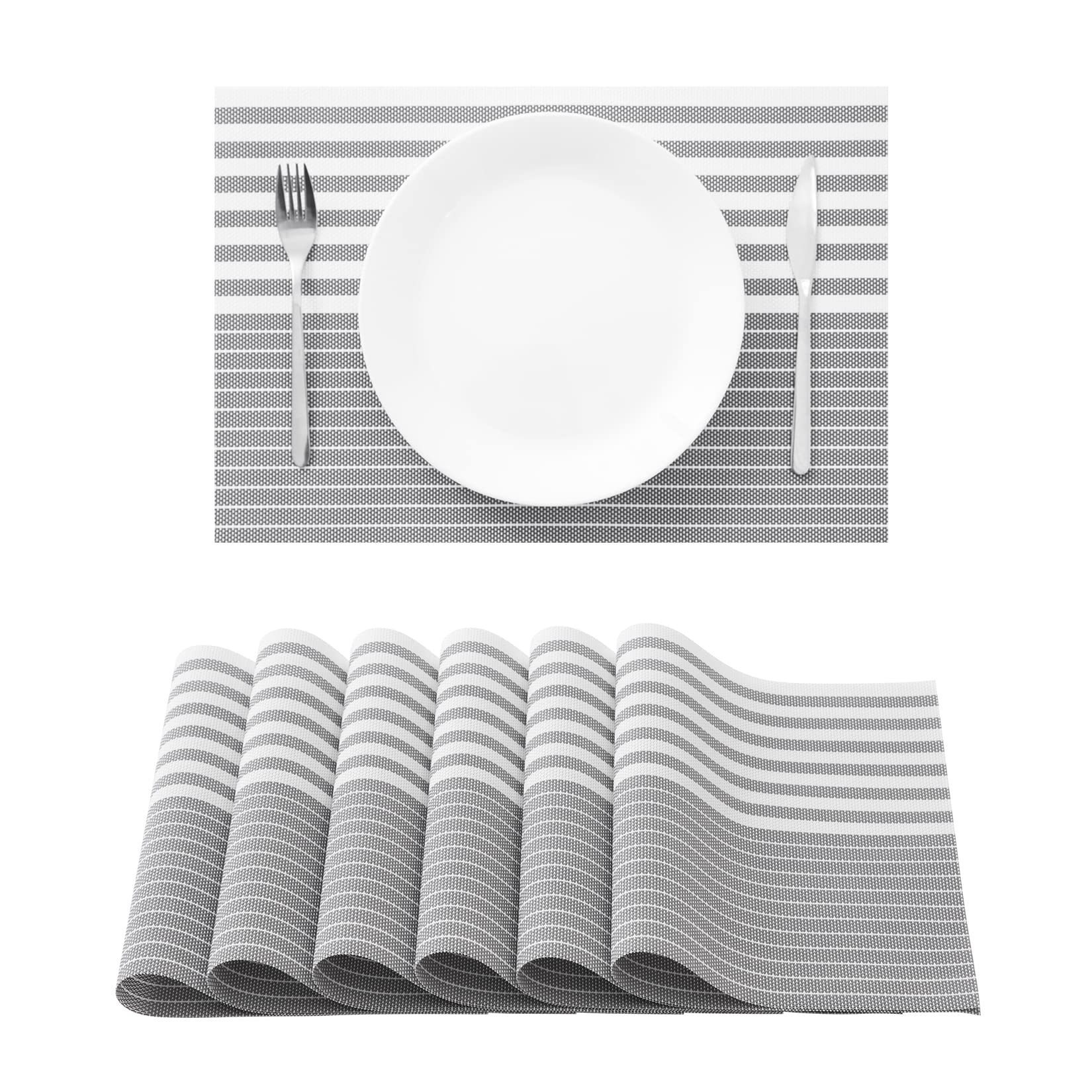 Teslin blanco rayado PVC mantel al por mayor diseño de restaurante europeo occidental mantel placa estera de aislamiento antideslizante