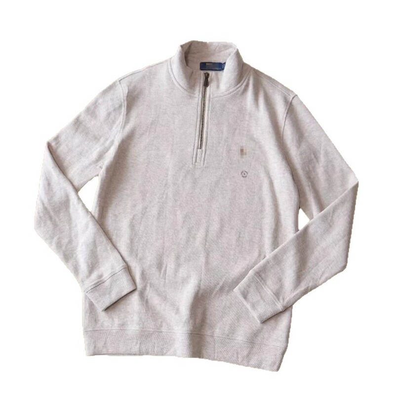 Cross-border supply pullover crew neck RL Ralph Lauren logo embroidered half-zip stand-up collar long-sleeve sweatshirt for men and women