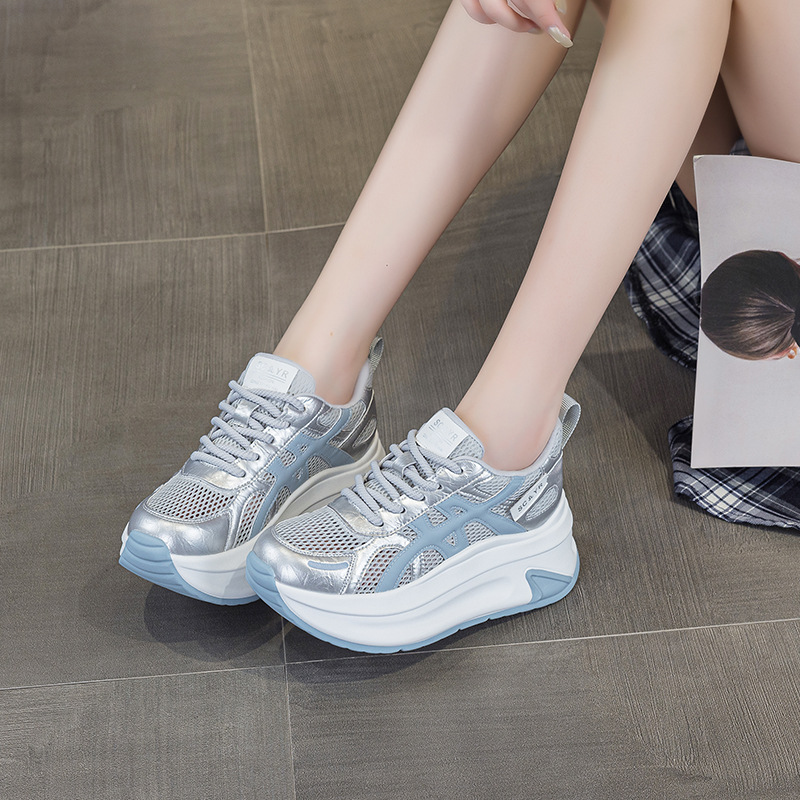 Giày sneaker nữ đế dày tăng chiều cao phong cách thể thao — M2852 be, M2852 xanh, M2852 vàng