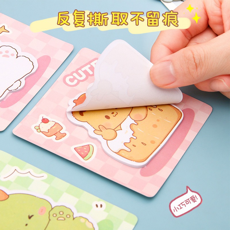 Ins dibujos animados personalizados adorables chicas corazón mensaje de papel de notas estudiantes alto valor facial N pegatinas