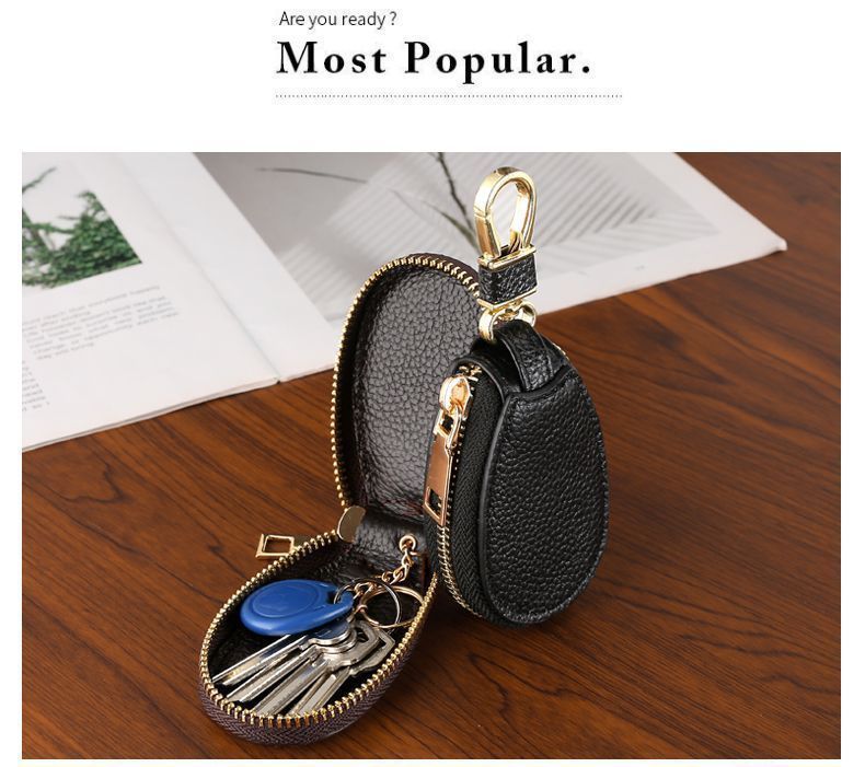 Litchi Pattern Car Key Bag, Unisex Car Key Storage Bag, Creative, Fashionable and Simple Keychain Pendant