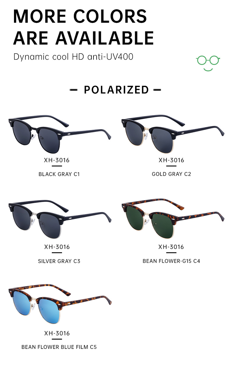 Polarized Sunglasses For Men And Women Retro Style Half Frame_voghion.com
