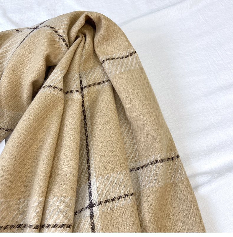 250g Weight Scarf Classification Holiday, Street Occasion Imitation cashmere Material Plaid Pattern Autumn&Winter Season Women's Gender Tassel Design Basic, Classic Style Style Women's Basic Classic Style Plaid Imitation Cashmere Tassel Scarf 26