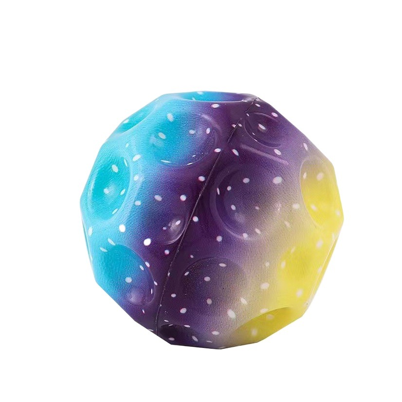 Pelota elástica Juguetes para niños Bola de agujero de alto rebote Pu sólida espuma Luna Piedra lunar Juguetes de pelota al aire libre