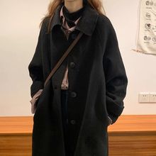 黑色毛呢外套女小个子2025新款冬季加厚韩系高级感赫本风呢子大衣