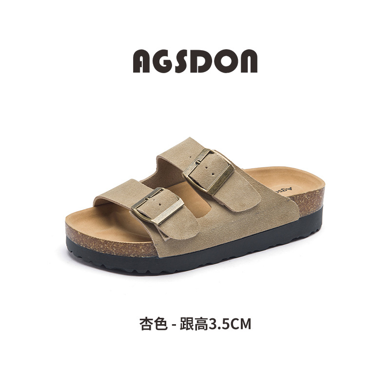 2025 nuevos zapatillas de verano de alta sensación de soleas gruesas Bocken zapatillas de ropa exterior casual