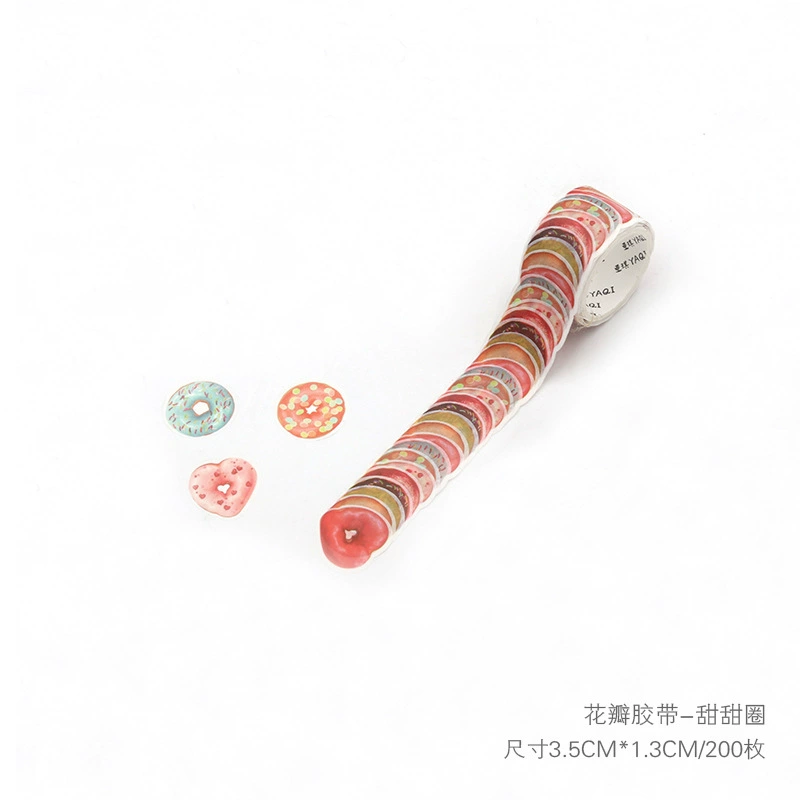 Бархатная лента Washi стикеры, рулоны, 48 шт в коробке, цветочные формы, assorted цвета