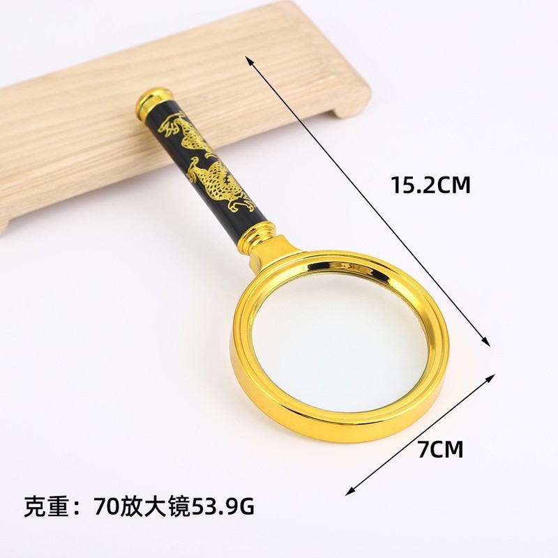 批发 放大镜 高清10倍老人阅读手持 珠宝玉石鉴定90mm 龙木柄放大|undefined