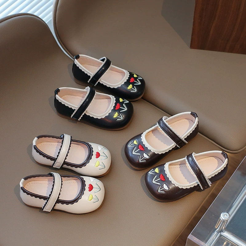 Children's shoes, spring Hanfu for princess, with embroidery, flowered, trend of season, wholesale