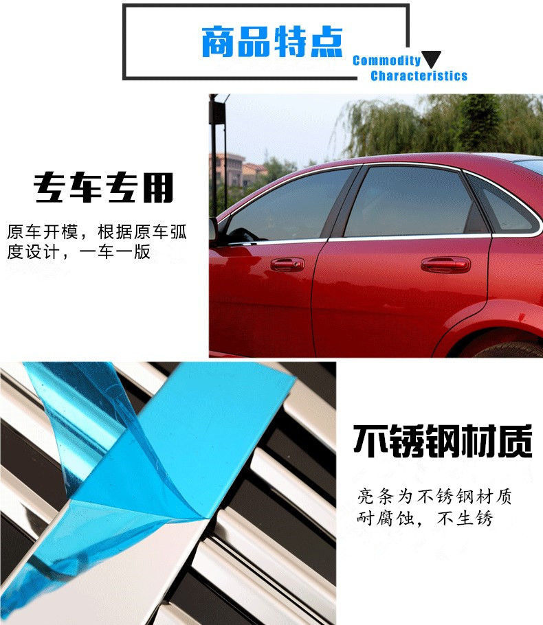 Suitable for Toyota Fenglanda Window Trim Strips Corolla Ruifang Modified Door and Window Edge Strips Stainless Steel Decorative Bright Strips