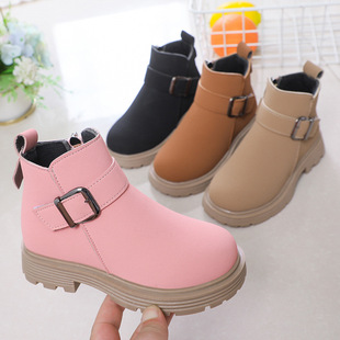 Children's Martin Boots 2023 Autumn and Winter New Girls British Style High-top Frosted Boots Large Children's Single Boots Soft Sole Shoes