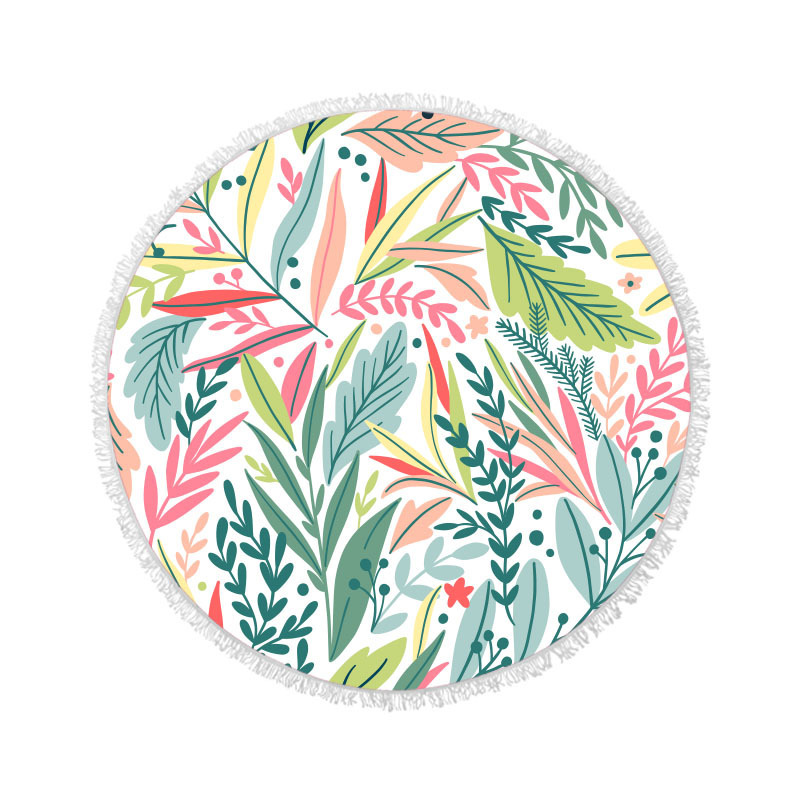 Toalla de playa europea y americana microfibra borla redonda Toalla de playa Toalla de baño de playa borla redonda Toalla de playa