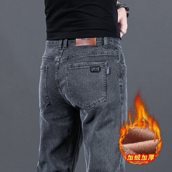 Jeans Men's 2025 Autumn and Winter Korean Style Casual Pants Middle-Aged Men's Loose Straight Business Pants All Year Round Pants Men's Style