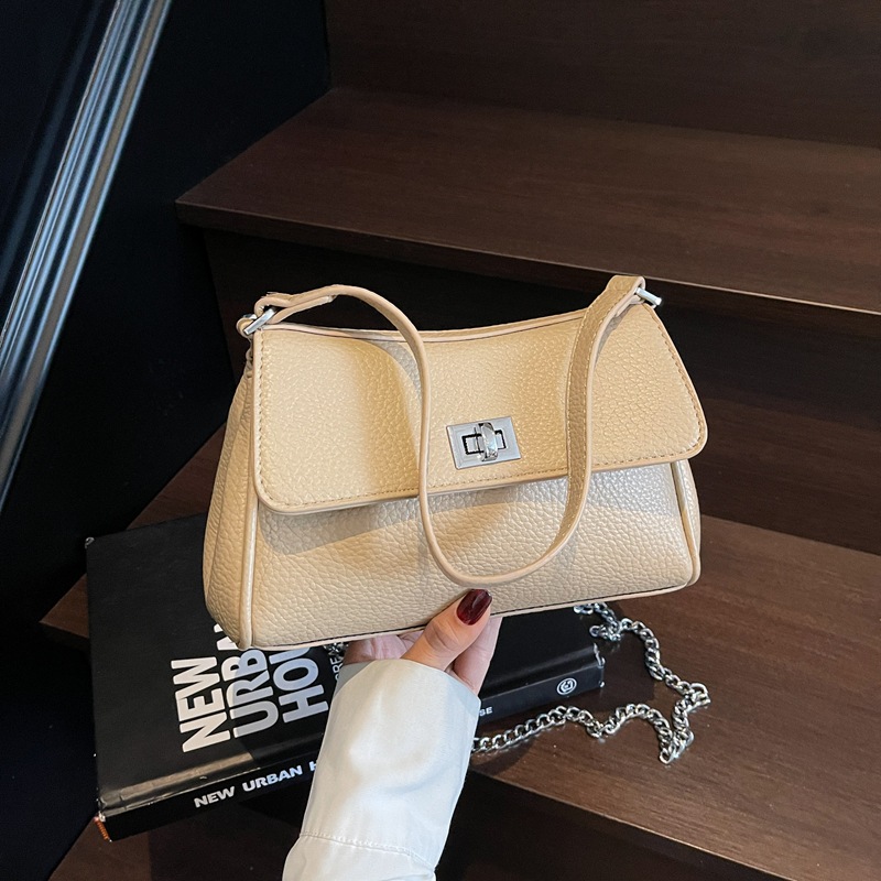 Bolso de textura transfronteriza 2025 verano nuevo bolso femenino simple patrón de lichi bolso de hombro cadena de moda bolso de mensajero