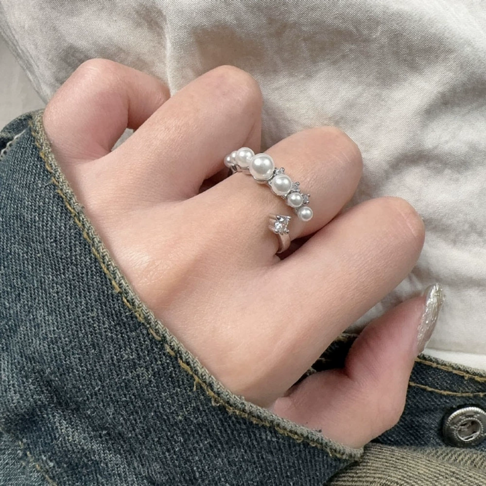Кольцо (Brand zirconium) серебро 925 с жемчугом — лёгкая роскошь, качественное, не тускнеет