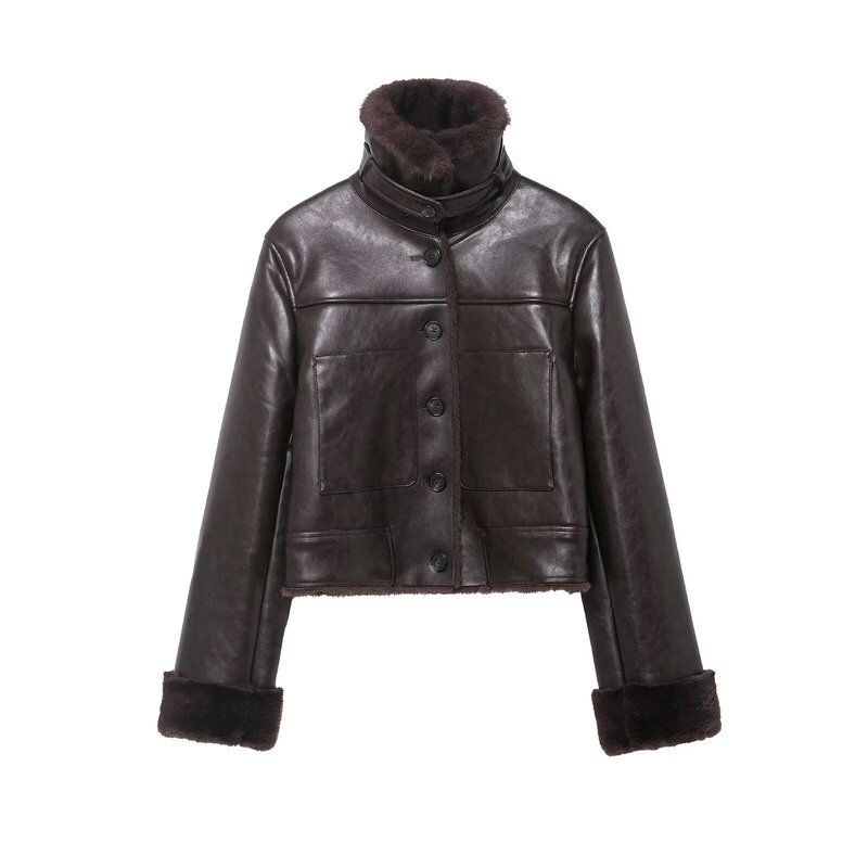 Hh3105351 25 Years New Winter Fashionable Short Double-Sided Artificial Fur Jacket for Small People
