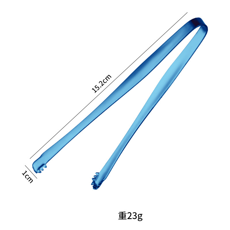 Clip de hielo de acero inoxidable transfronterizo 201 Clip de bloque de hielo antideslizante de red engrosado Clip de café de frutas Clip de azúcar Clip de comida con dientes