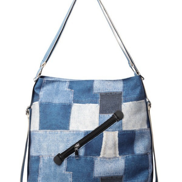 Mochila con sentido de diseño, bolso de nicho, correa de hombro ancha para mujer, bolso de mezclilla de gran capacidad, bolso de mensajero de un solo hombro, mochila multiusos