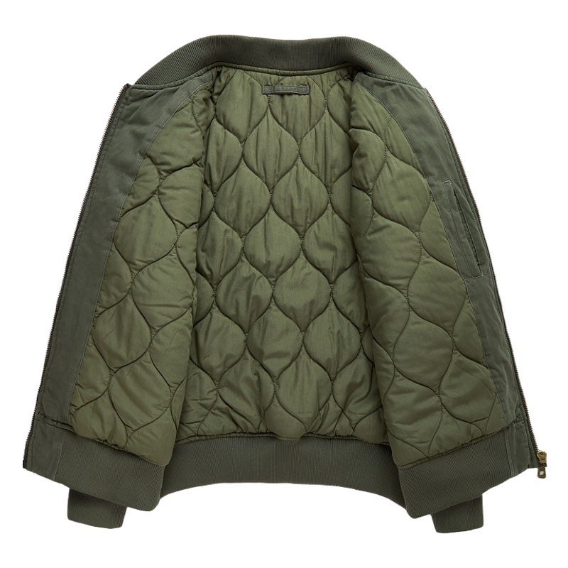 Otoño e invierno nuevo abrigo de algodón acolchado de algodón para hombres chaqueta de piloto de marca de moda retro chaqueta de pareja de hombres y mujeres uniforme de béisbol casual