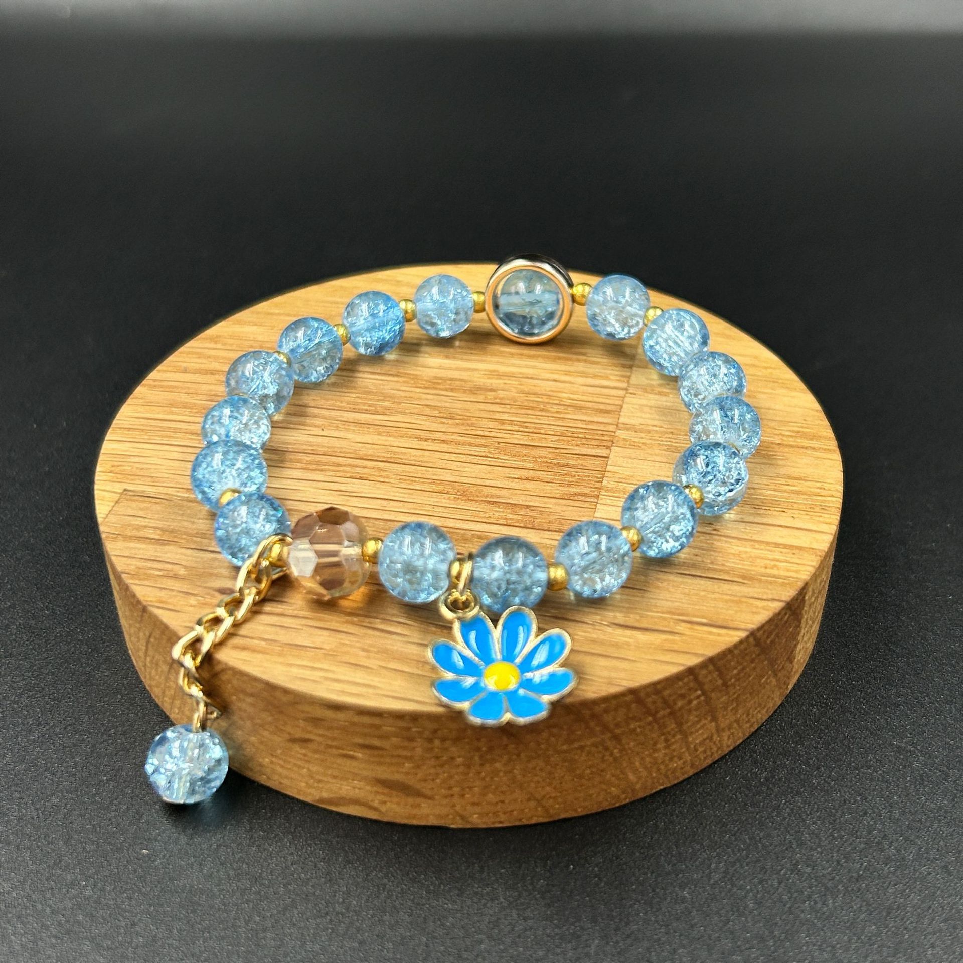 하늘색 자연 색 구슬 팝콘 크리스탈