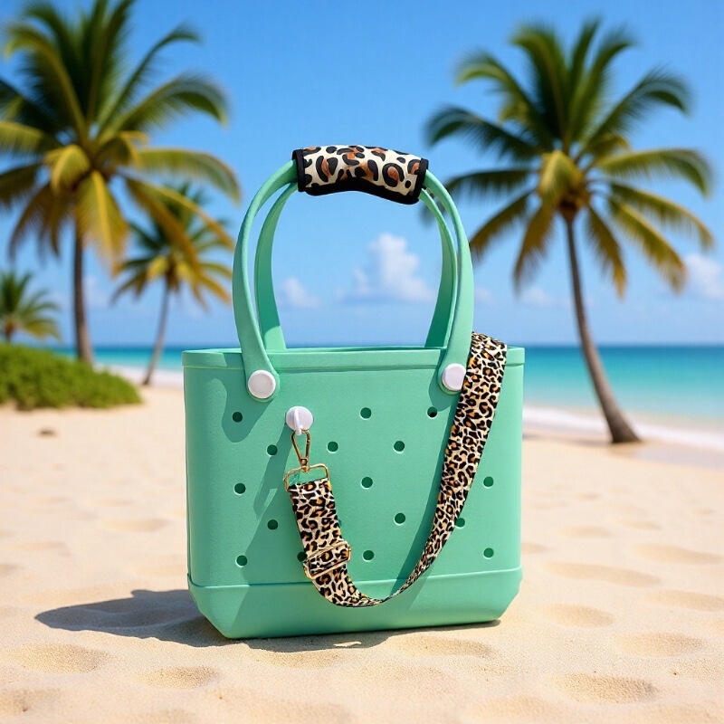 Christmas Cross-Border Hot Sale Leopard Print Shoulder Strap Adjustable Suitable for Eva Hole Bag Bogg Beach Bag Accessories