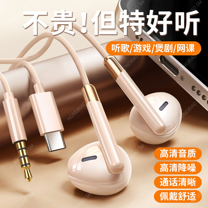 2025 New Private Model Type-C Digital Decoding Wired Headset Mobile Phone High-Quality In-Ear Earplugs Electric Hifi