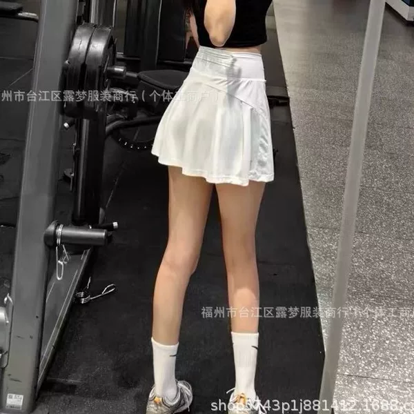 Lulu Style Sports Short Skirt, Women's Ice Silk Skirt, Safety Shorts, Sun Protection Skirt, Yoga Badminton Skirt, Leg-Enhancing Skirt