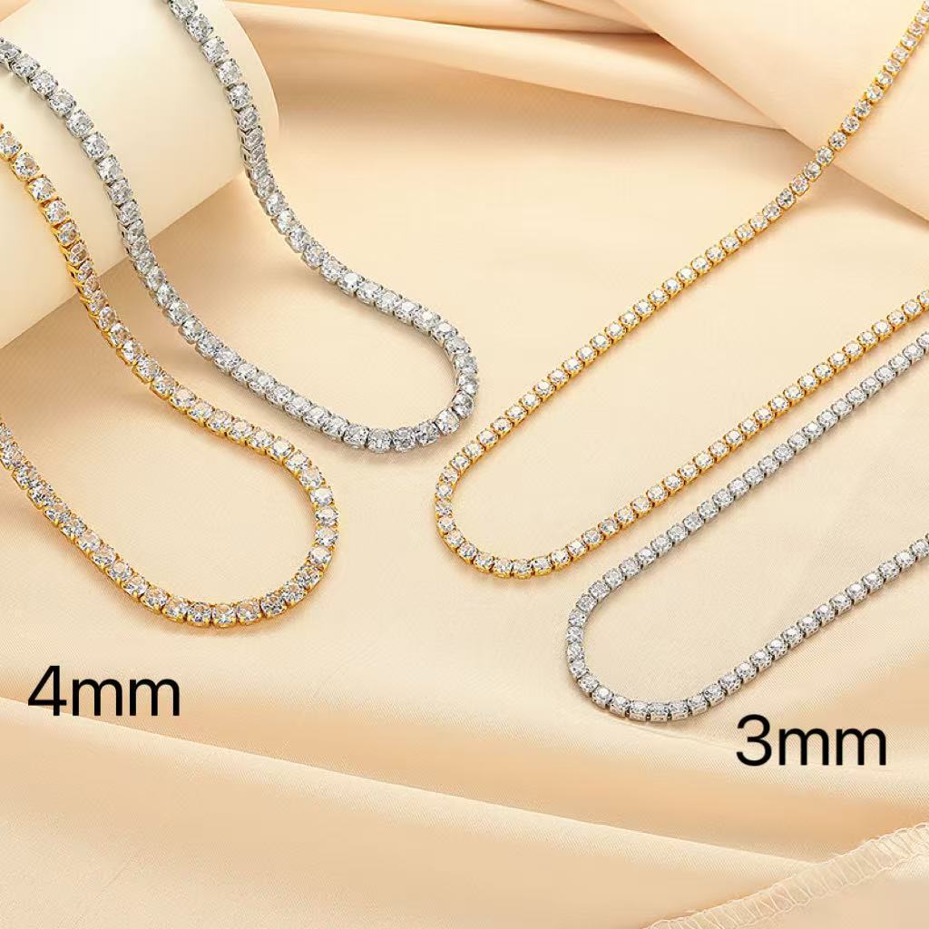 Full-diamond Zircon Necklace Elegant Electroplated Torque_voghion.com