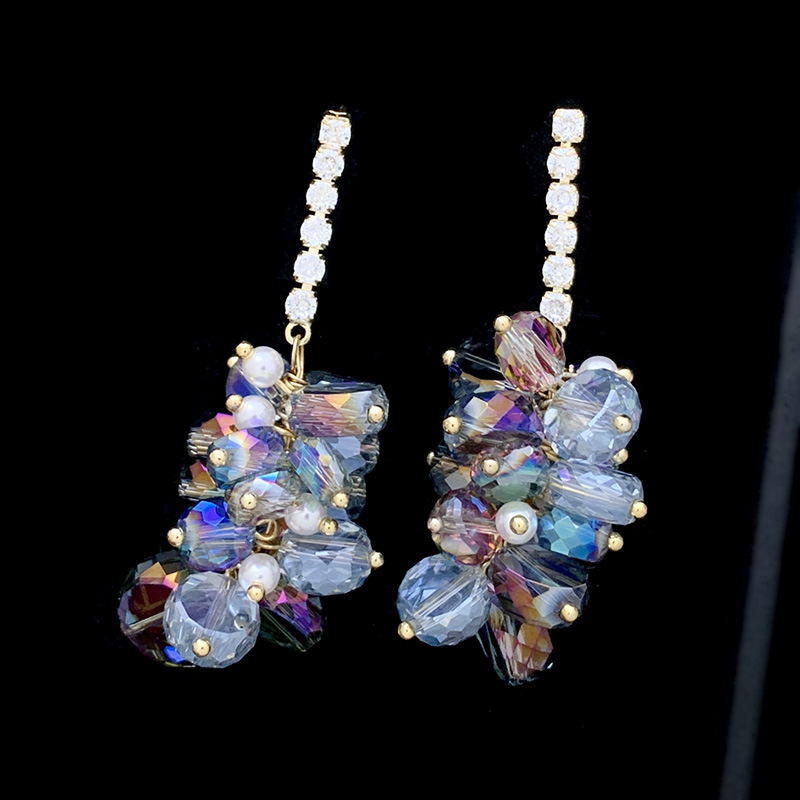 22g Weight Artificial Crystal Inlay Material Drop Earrings Classification 1 Pair Quantity Birthday, Street Occasion Copper Material Fruit Pattern Women's Gender Inlay Design Lady Style 1 Pair Lady Fruit Inlay Copper Artificial Crystal Drop Earrings 10
