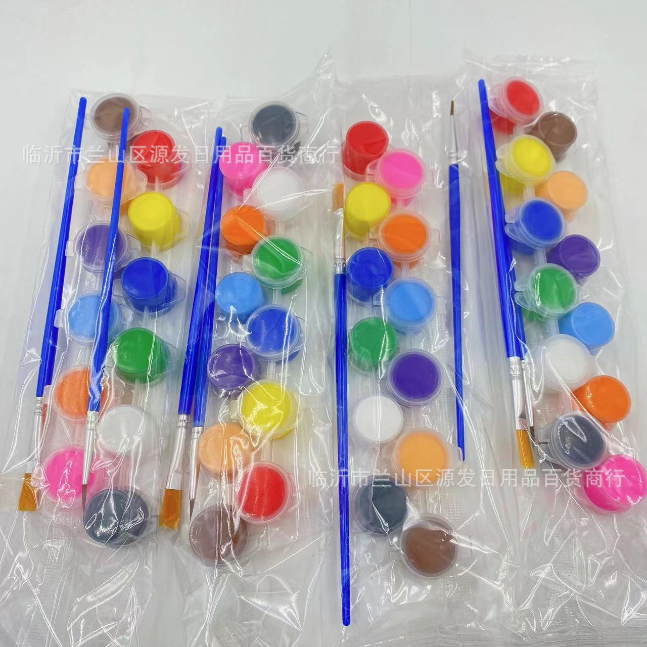 12 colores traje simple pintura acrílica de color niños kindergarten no DIY graffiti yeso con cepillo