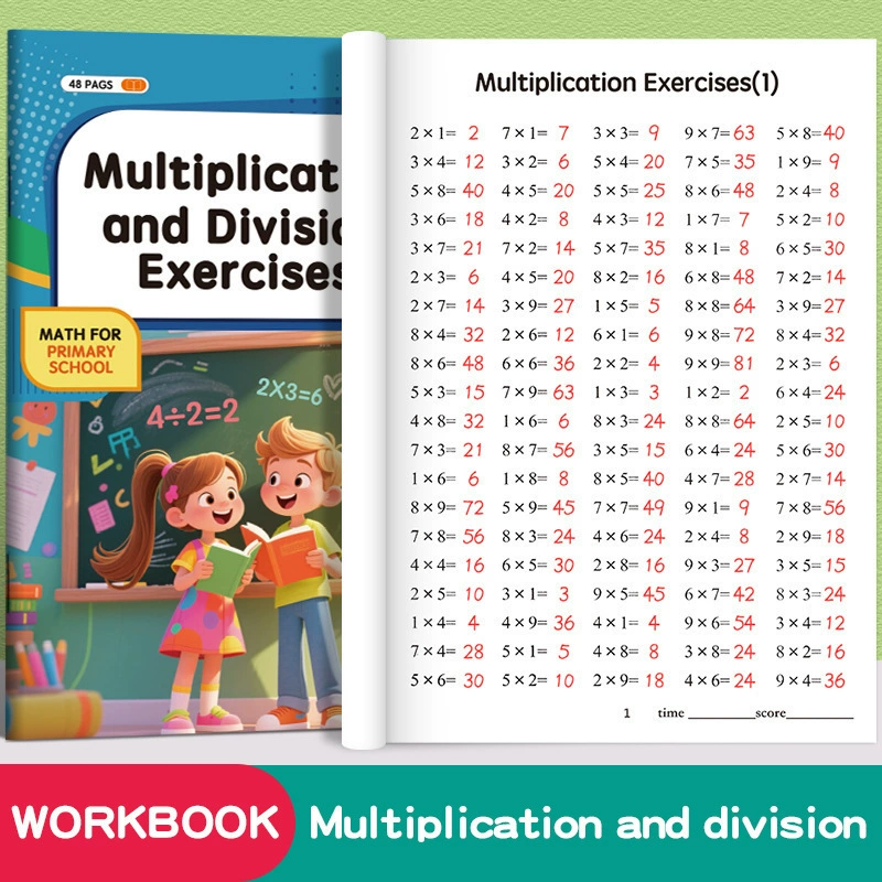 (Cross-border trading), mixed copybook for students, learning maths for training, addition and subtraction, multiplication and division
