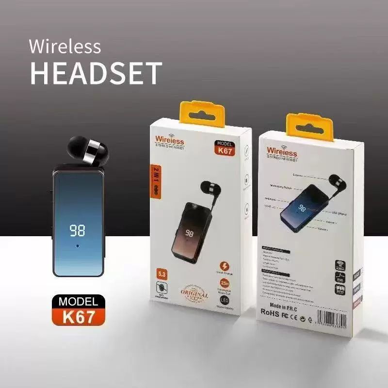 Популярный беспроводной Bluetooth петличный микрофон K67, беспроводная Bluetooth гарнитура с одним наушником, высокое качество, подарок