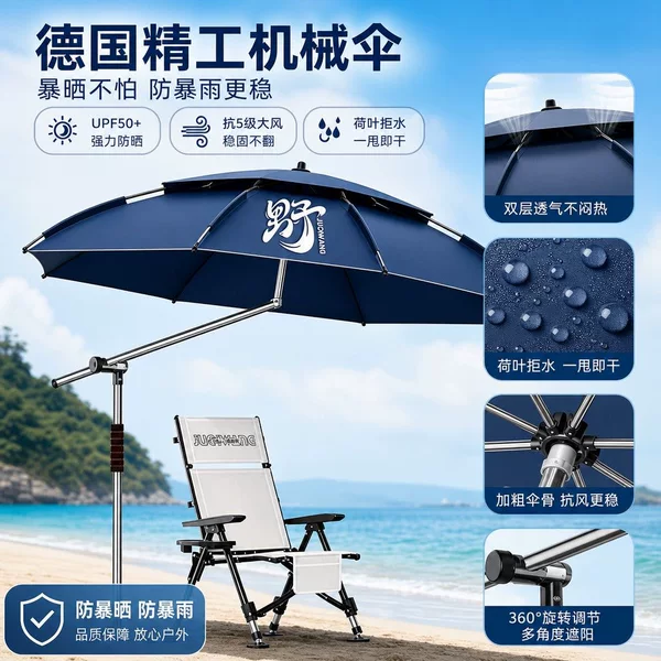 New model fishing umbrella for outdoor use, specialized fishing sunshade umbrella, outdoor camping sun protection umbrella, thickened fishing umbrella with handle, wholesale