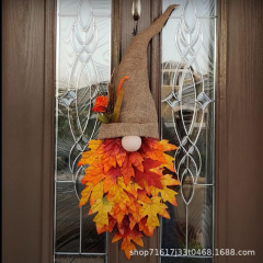 2025年秋季枫叶无脸娃花环跨境亚马逊Temu Fall Autumn Wreaths