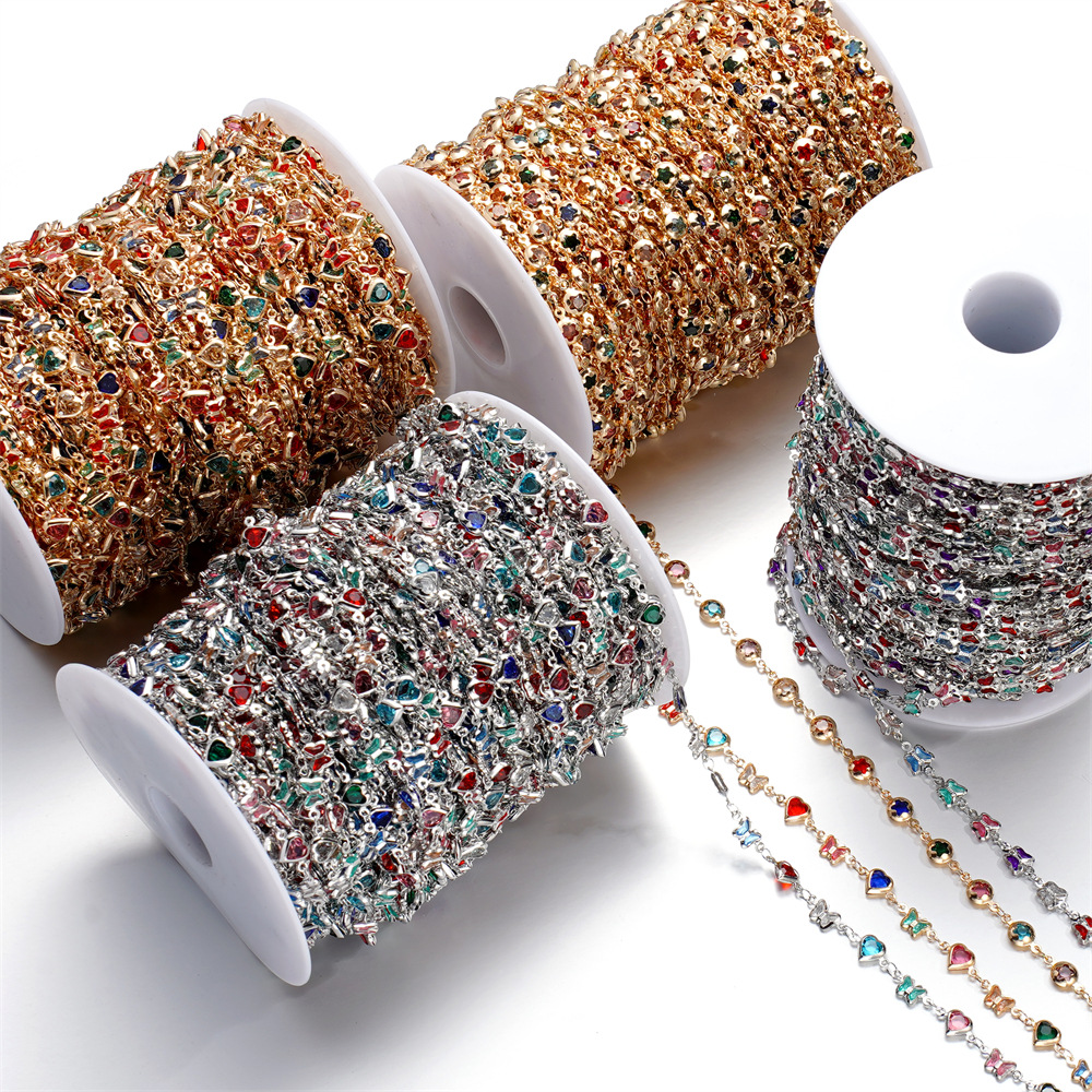 15g Weight Chain Jewelry Making Type 1 M Jewelry Making Size Glass Inlay Material DIY Jewelry Accessories, Bracelets, Necklace Classification 1 Roll Quantity Glass, Copper Material Bag, Colorful, Heart Shape, Butterfly Pattern Plating Design Casual, Simple Style Style 1 Roll Bag Colorful Heart Shape DIY Jewelry Accessories Bracelets Necklace Glass Copper Glass Casual Simple Style DIY Jewelry Accessories Bracelets Necklace 30