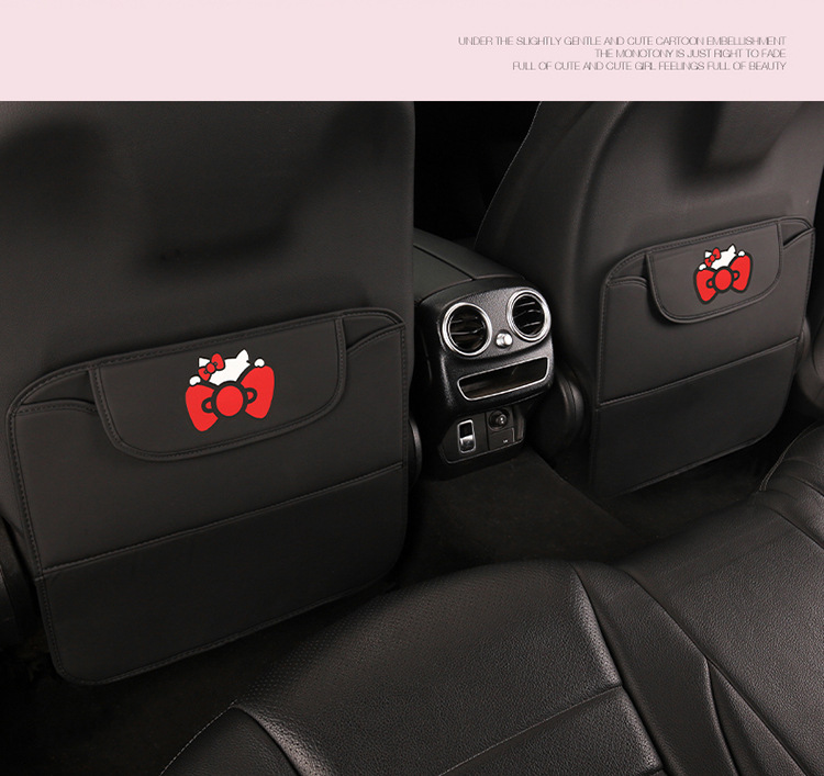 Multifunctional Nappa Leather Car Seat Anti-Kick Pad, Car Rear Seat Supplies Protective Pad, Car Seat Back Anti-Dirty and Anti-Kick