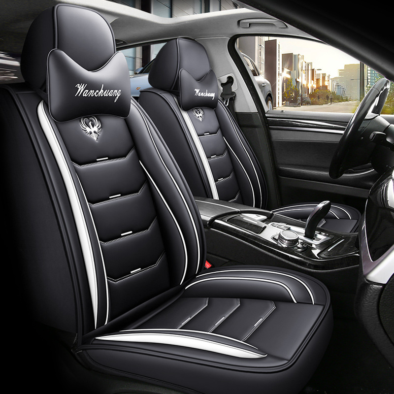 Silk, Universal Seat cushion, seat cover - black-white-comfort-full-leather