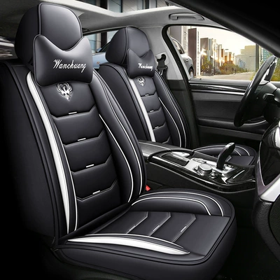 seat cover all inclusive, Seat cushion, seat cover - black-and-white-comfort-edition-full-leather