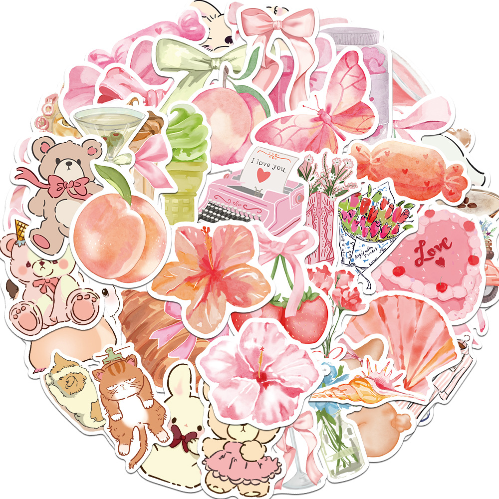 1 Set Quantity 1 Set Cartoon Bow Knot School Graduation PVC Princess Cute Stickers