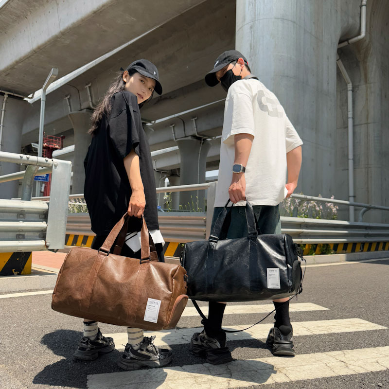 Cross-border Handheld Travel Bag Large Capacity Soft PU Leather Business Trip Luggage Bag Unisex Sports and Gym Bag