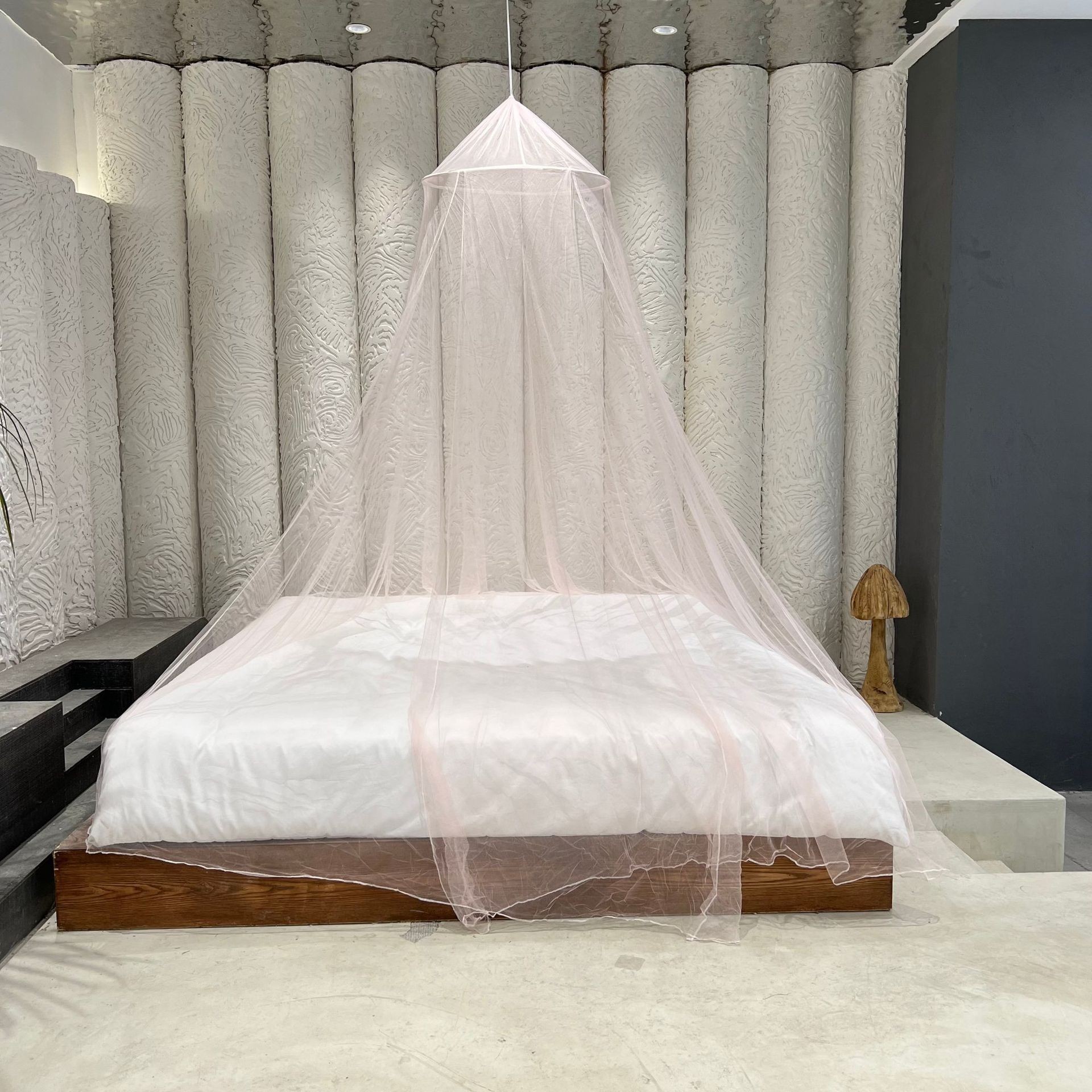 Princesa mosquiteros cúpula de puerta única mosquiteros cortes redondos techo de doble cúpula mosquiteros fábrica directa