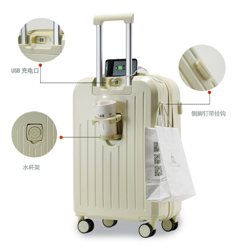 Equipaje 20-inch trolley case hembra estilo coreano equipaje pequeño embarque fresco caja de equipaje multifuncional contraseña caso masculino