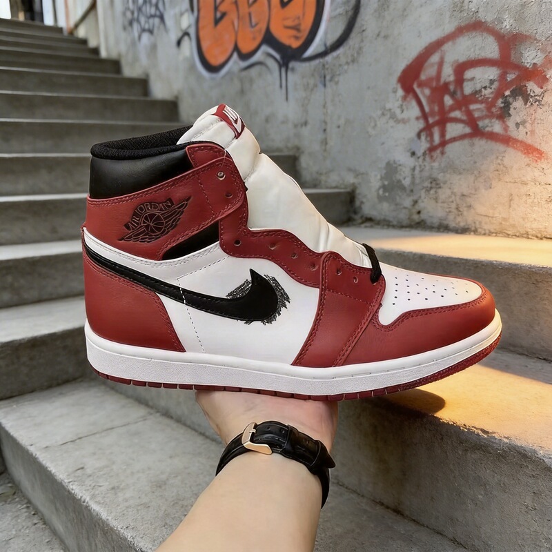 Putian Pure Original Aj1 High-Top Non-Slip Wear-Resistant Basketball Shoes, Sports Shoes for Men and Women, Casual and Comfortable Sneakers
